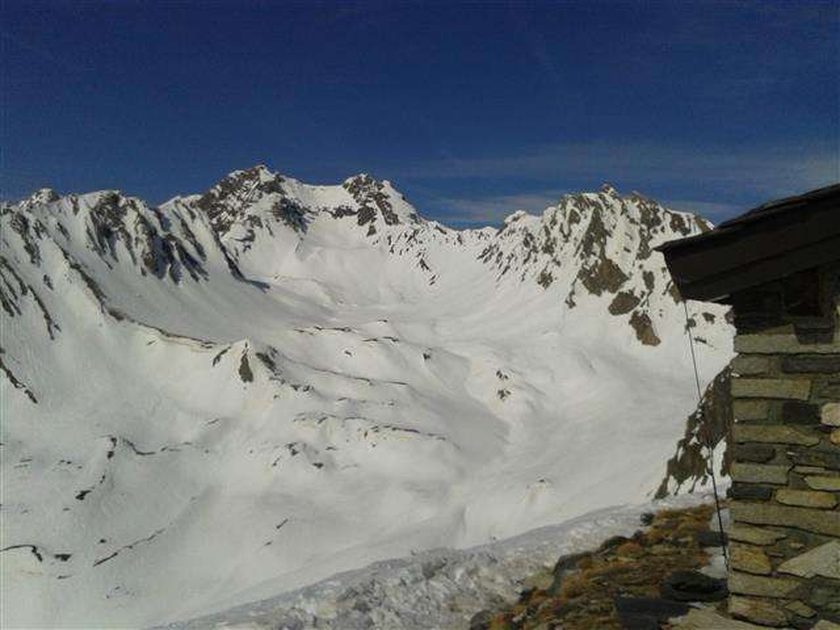 View from the top of the mountain after skinning up for two hours