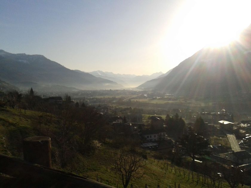 Looking up the valley from the Chalet